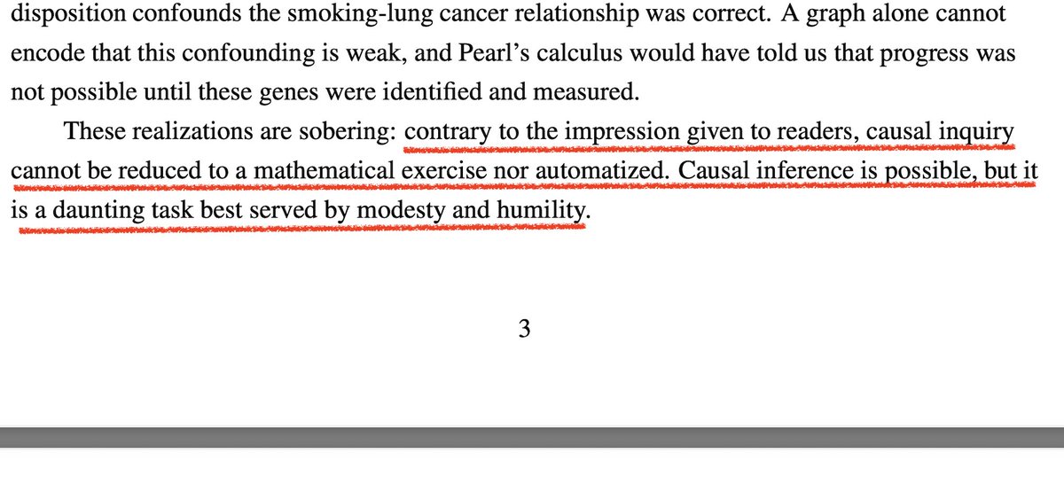 P Aronow and Fredrik Sävje's review of 'Book of Why.' A really great short read. arxiv.org/abs/2003.11635