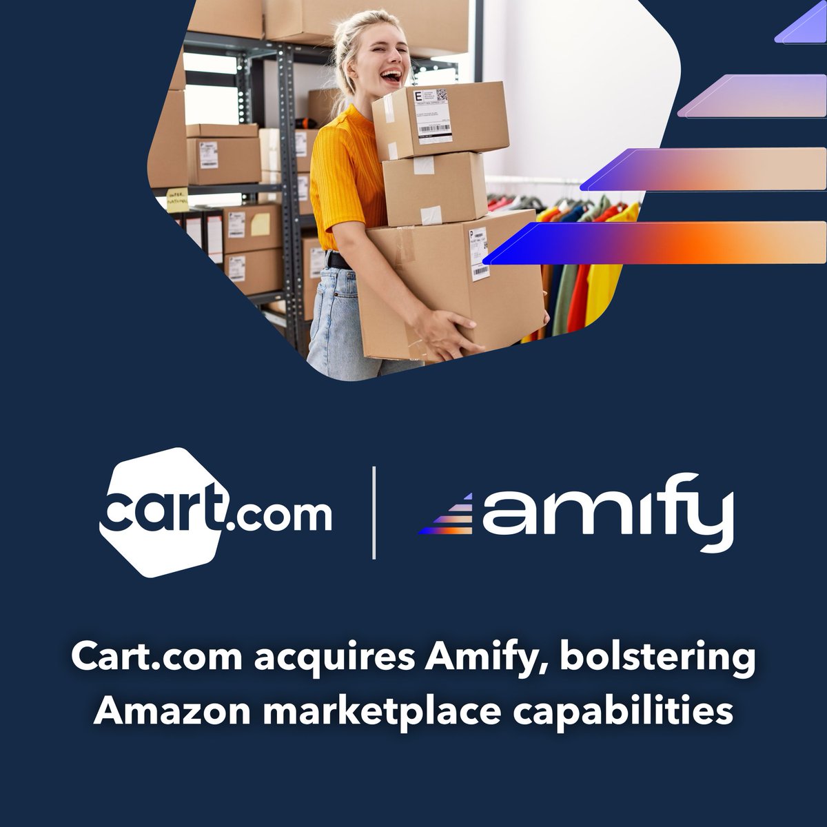 📢 Cart.com is delighted to announce the acquisition of Amify, a fast-growing provider of Amazon optimization and advertising solutions. Welcome to the team, Amify! 🤝🎉 Learn more: cart.com/newsroom/cart-… #Acquisition #Amify #WelcomeAboard #TeamExpansion