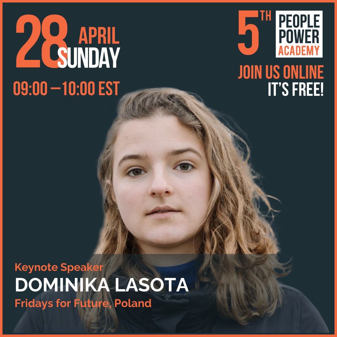 Don't miss the chance to hear @DominikaLasota1 inspiring story and insights! 🗓 Save the Date: 28th April 9 am EST 📍 Location: Online, register shorturl.at/sJY18 As a proud member of the powerful youth movement Fridays For Future and a co-founder of the groundbreaking