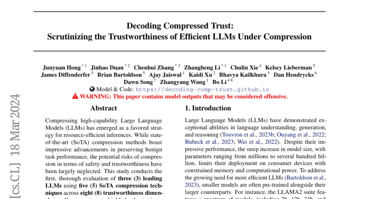 GoatstackAI's tweet image. Uncover the relationship between LLM compression and trustworthiness across numerous evaluation dimensions. #LargeLanguageModels #AITrustworthiness #ModelCompression
goatstack.ai/topics/decodin…