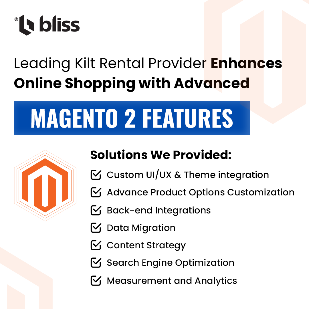 blisswebsolutio's tweet image. We're excited to share our journey with a kilt rental shop as they step into the future of online shopping with Magento 2.
#ecommerceexpert #blisswebsolution #magentoexperts #magento2 #successstories #happyclients #magentodevelopmentagency #MagentoShop #salesrevenuegrowth