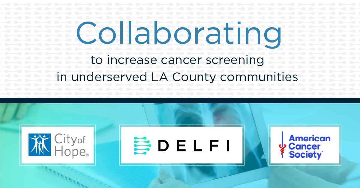 Today, @cityofhope, @americancancer and #DELFI Diagnostics announced a collaboration to utilize DELFI’s FirstLook Lung to help improve screening rates in underserved communities in Los Angeles County. Learn more about this investigator-led study: tiny.cc/yi7mxz