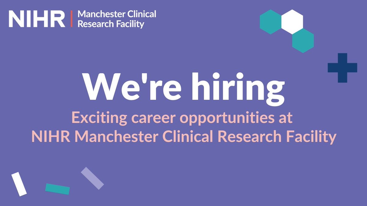 📢 Job vacancy We are looking for a motivated and dynamic individual to take on the role of Clinical Research Facility (CRF) Nursing Lead at the NIHR Manchester CRF. ⏰ Closes 21 April For more information or to apply, click here 👇 Job Advert (jobs.nhs.uk)
