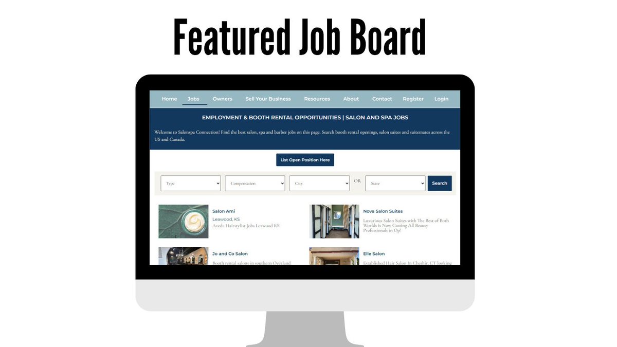 jobboardsecrets's tweet image. Featured Job Board: Salon Spa Connection dlvr.it/T4yNlX