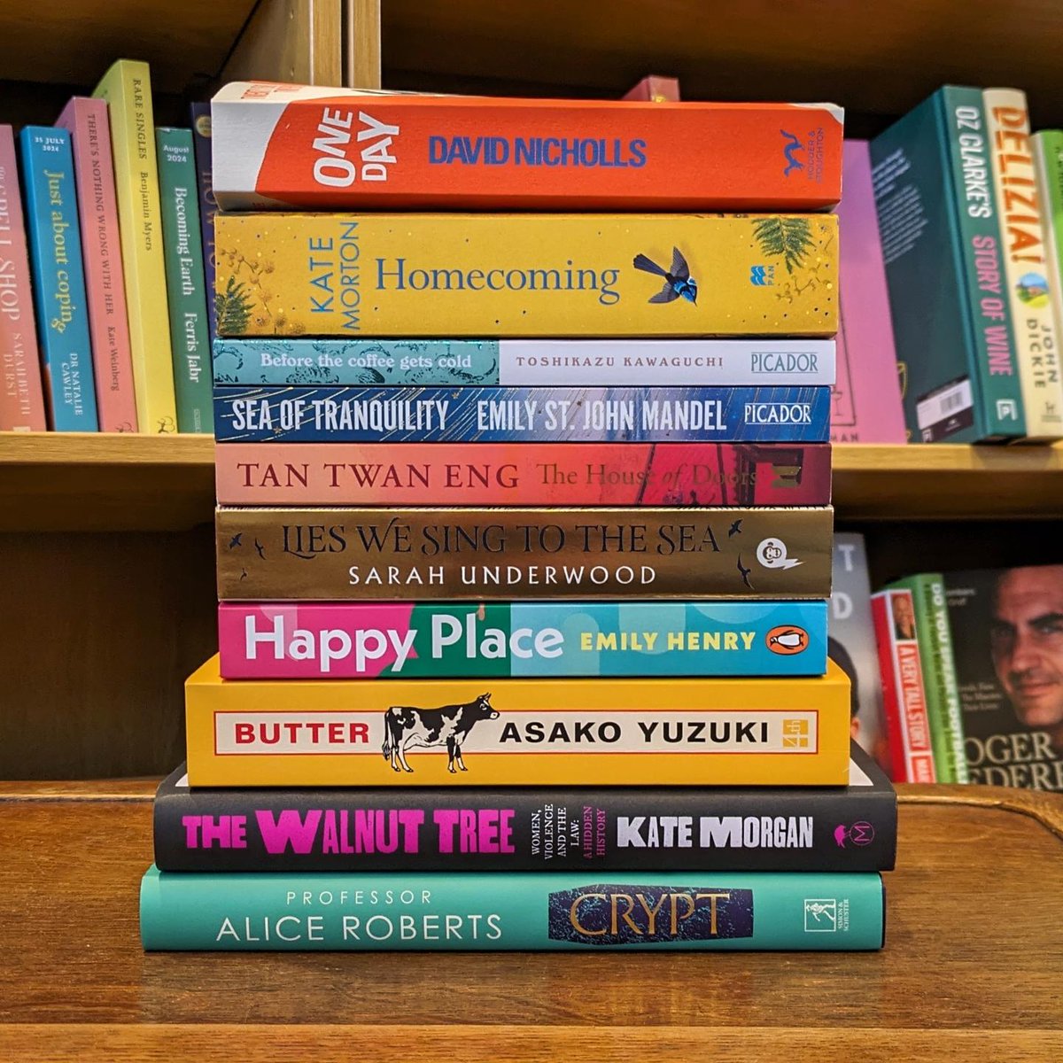 March bestsellers 1. One Day 2. Homecoming 3. Before the Coffee Gets cold @kawaguchicoffee 4. Sea of Tranquility 5. The House of Doors @TanTwanEng 6. Lies We Sing to the Sea @s_e_c_underwood 7. Happy Place 8. Butter 9. The Walnut Tree 10. Crypt @theAliceRoberts