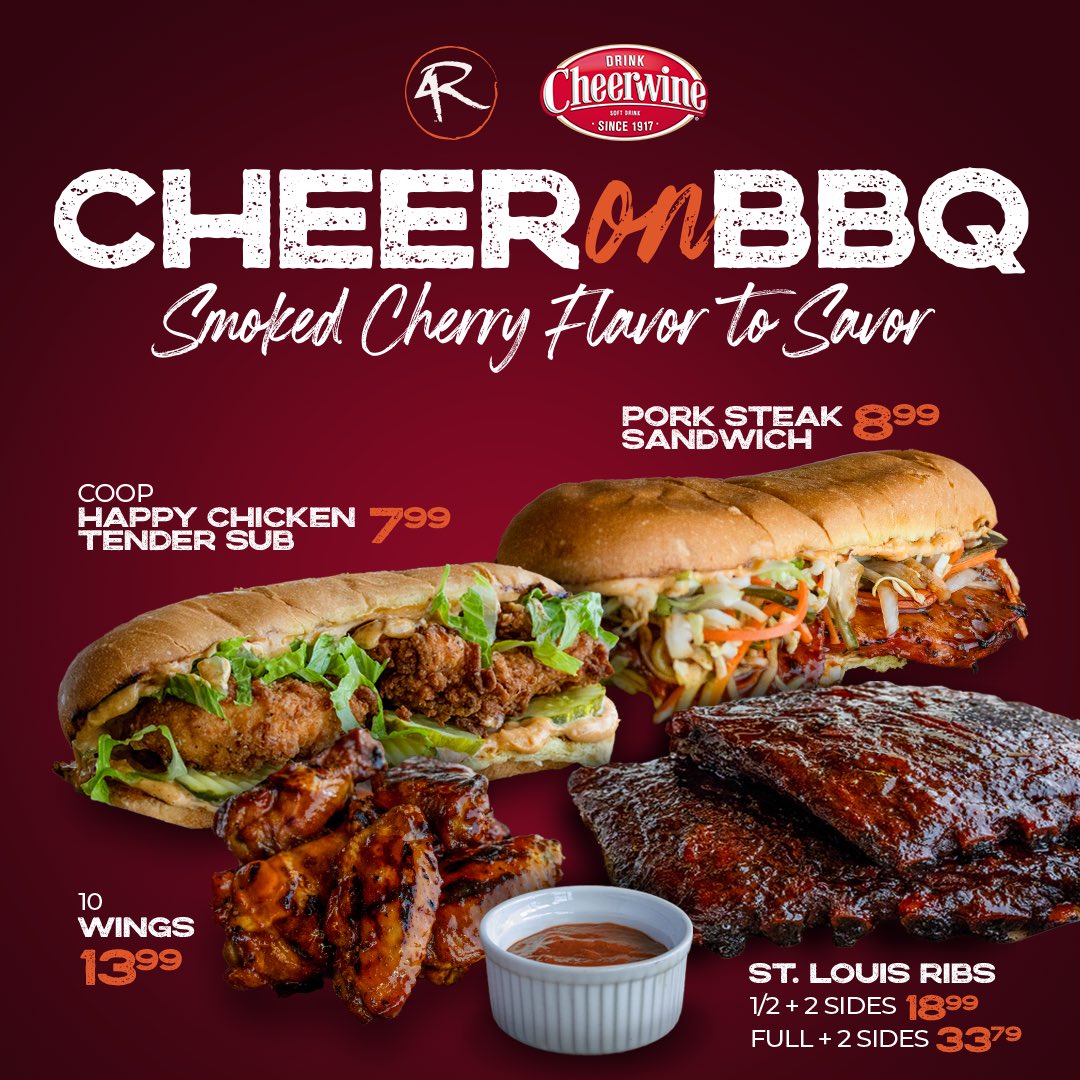 Two southern greats, one delicious taste! 4 Rivers and @DrinkCheerwine have partnered together to create amazing new limited time items and a new seasonal Cheerwine BBQ Sauce! Order now at: 4rsmokehouse.com/order-online #peacelove4r #4rgreatergood #cheerwine #bbq