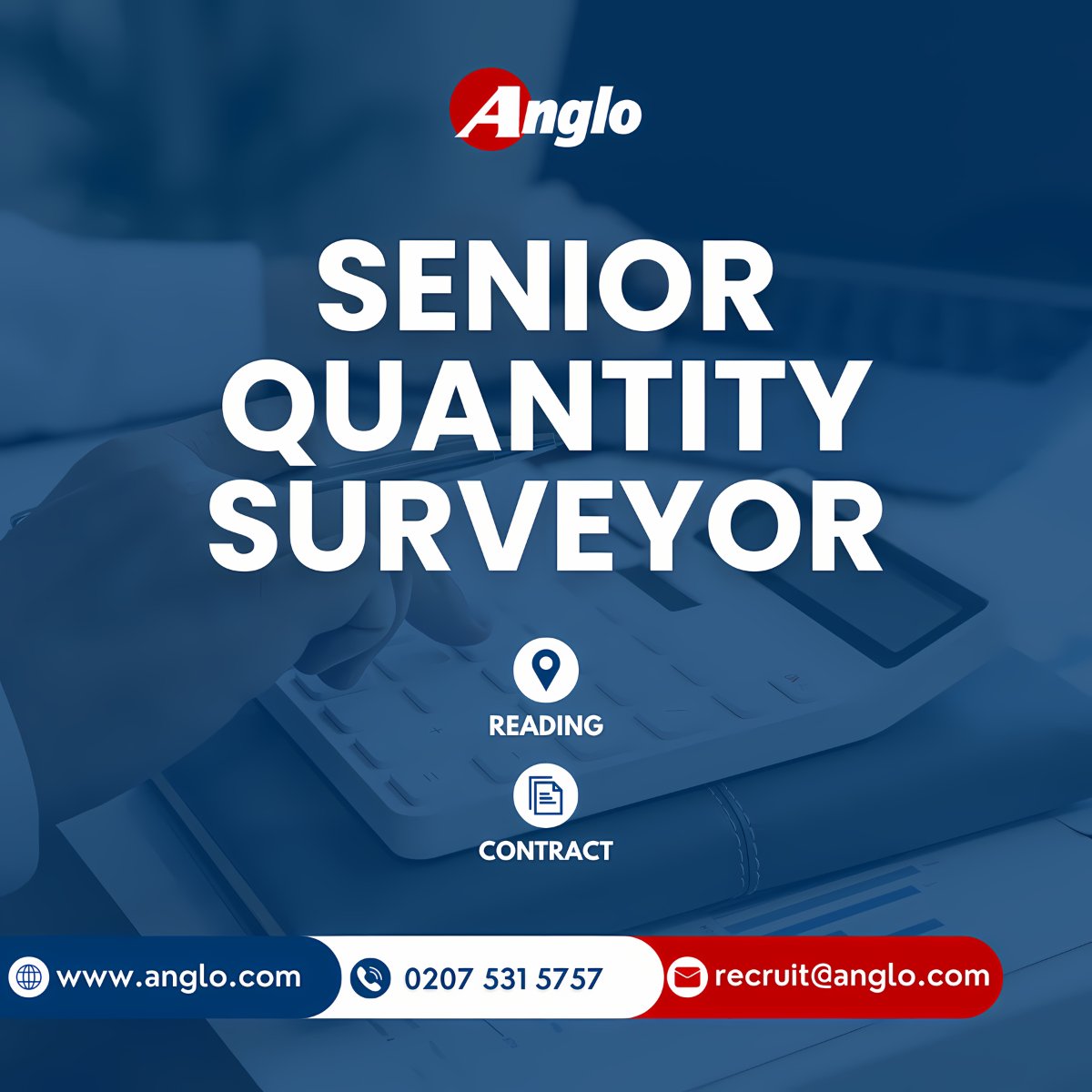 🚨New Job🚨

Exciting opportunity for Senior Quantity Surveyor to join a prestigious government client on a contract basis in Aldermaston with the flexibility of 1 day per week remote.

Apply below! 

🔗anglo.com/building-const…
 
#recruitment #recruiting #recruitmentagency #jobs