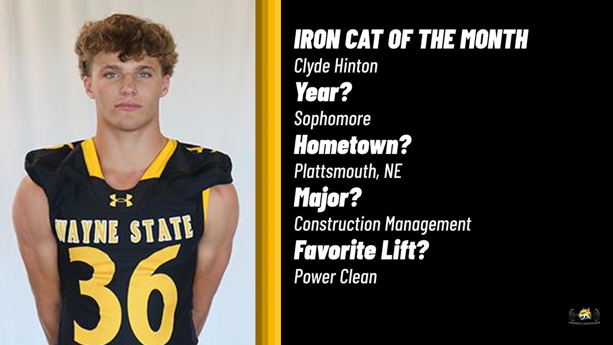 Are we even surprised? INTRODUCING YOUR MALE IRON CAT OF THE MONTH‼️‼️Clyde has been killing it this offseason and it shows! The numbers DON'T LIE💪💪