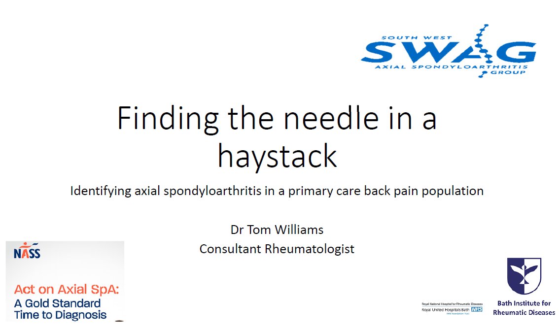 Calling all #HCPs in #rheumatology & #primarycare! Dive into Dr. Tom Williams' presentation on 'finding the needle in a haystack' of #axialSpA in primary care #backpain. Enhance your #axSpA practice and elevate patient care across the UK. Watch here: bit.ly/43GhyGK