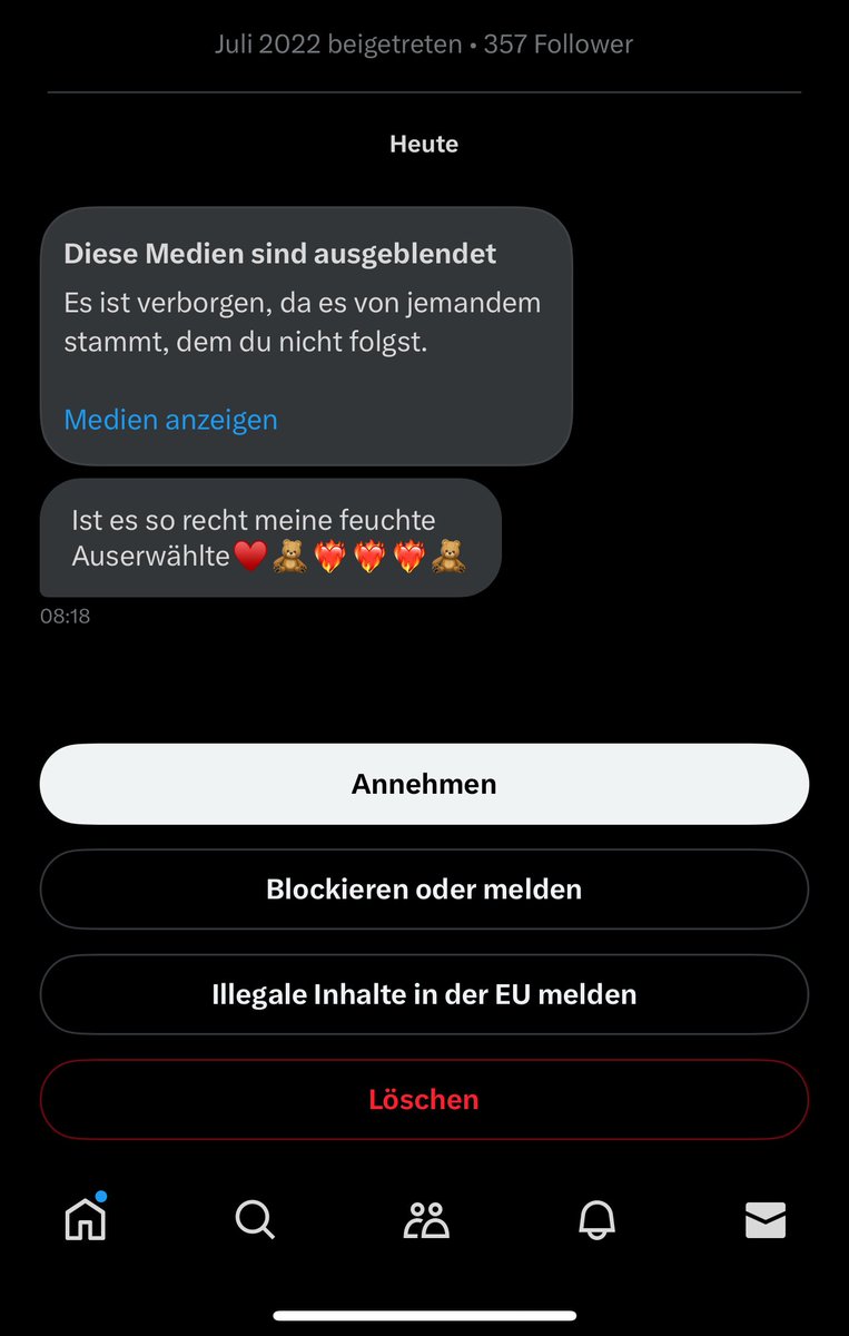 yasilisches's tweet photo. 4 Nachrichten Anfragen
3 von 4 Dickpics bekommen 
1 von 4 ist verheiratet 
4 von 4 einfach eklig… https://t.co/PG5vXGSnf0