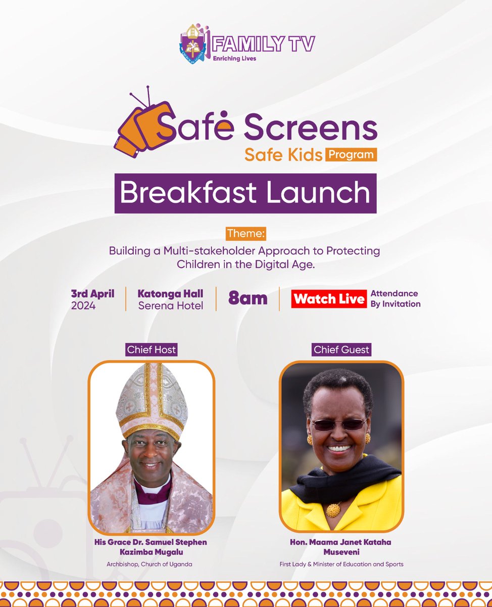 It is very important to be in the know of what kind of content children consume while in possession of media devices.
Join @coufamilytv tomorrow at Serena Hotel Kampala as we launch a campaign that will protect the young viewer.
#SafeScreensSafeKids #enrichinglives