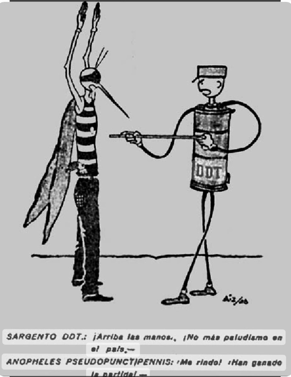 DENGUE. No inventemos. HAY que fumigar. En 1946 el mosquito (este mosquito) fue erradicado, a base de una estrategia de fumigación. Este es un cartel de la época. Fue un éxito de Ramon Carrillo y Carlos Alvarado durante la primer presidencia de Perón.