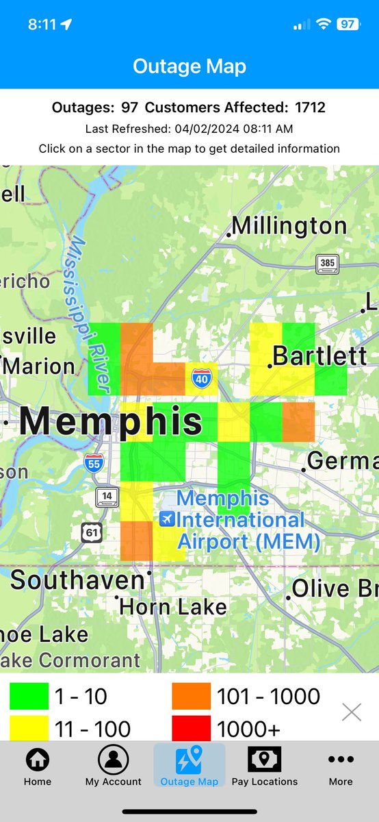 And just like that...
Keeping an eye on how long it takes to restore power ⏱️
#MLGW #Memphis #ShelbyCounty