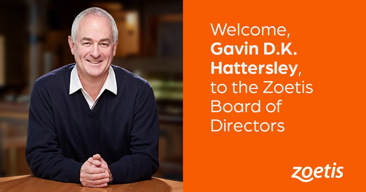 We welcome @gavinhat to the Zoetis Board of Directors! As current President and CEO of @MolsonCoors, Gavin’s demonstrated understanding of senior management and international markets will help us continue to deliver innovation to our customers. news.zoetis.com/press-releases…