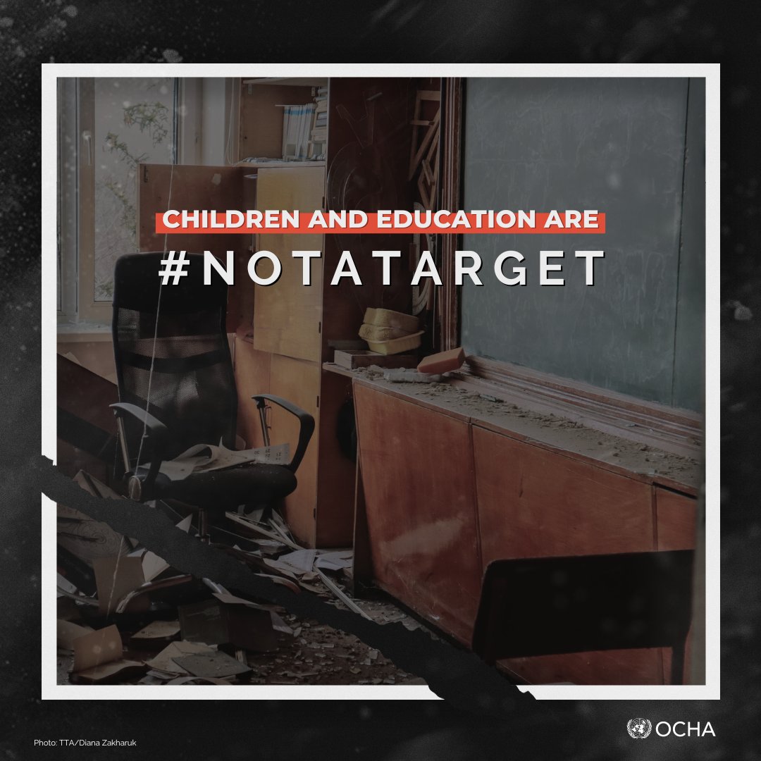 Access to education is constantly disrupted in #Ukraine. Continued attacks and ongoing hostilities damage schools, force teachers to flee and inflict immeasurable trauma to millions of children. Children and education are #NotATarget!