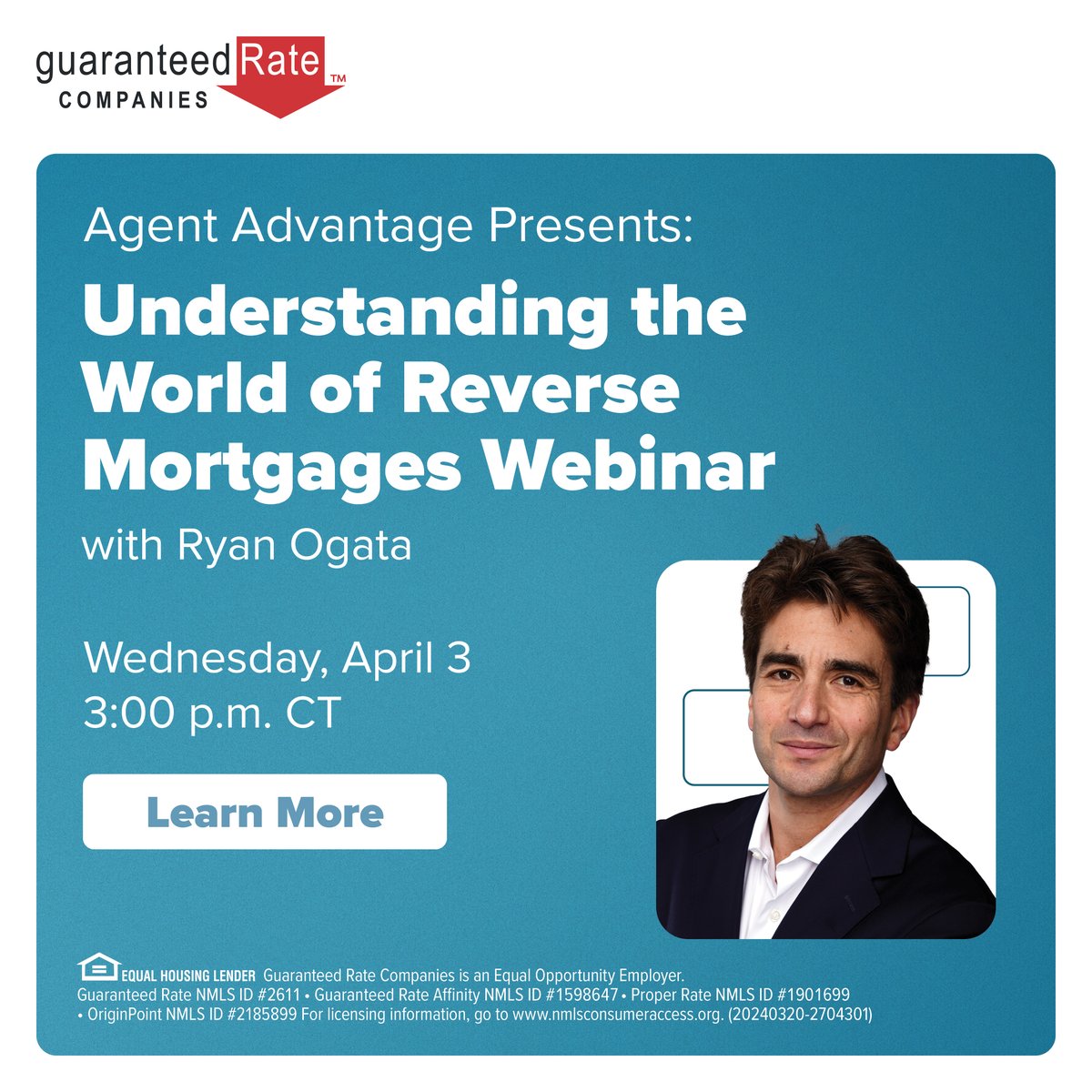 Register now for Agent Advantage’s next webinar: Understanding the World of Reverse Mortgages with Ryan Ogata. Join Ryan for an invaluable overview of the world of reverse mortgages and learn how to leverage them to build your business. Registration link: ms.spr.ly/6017cs2CU