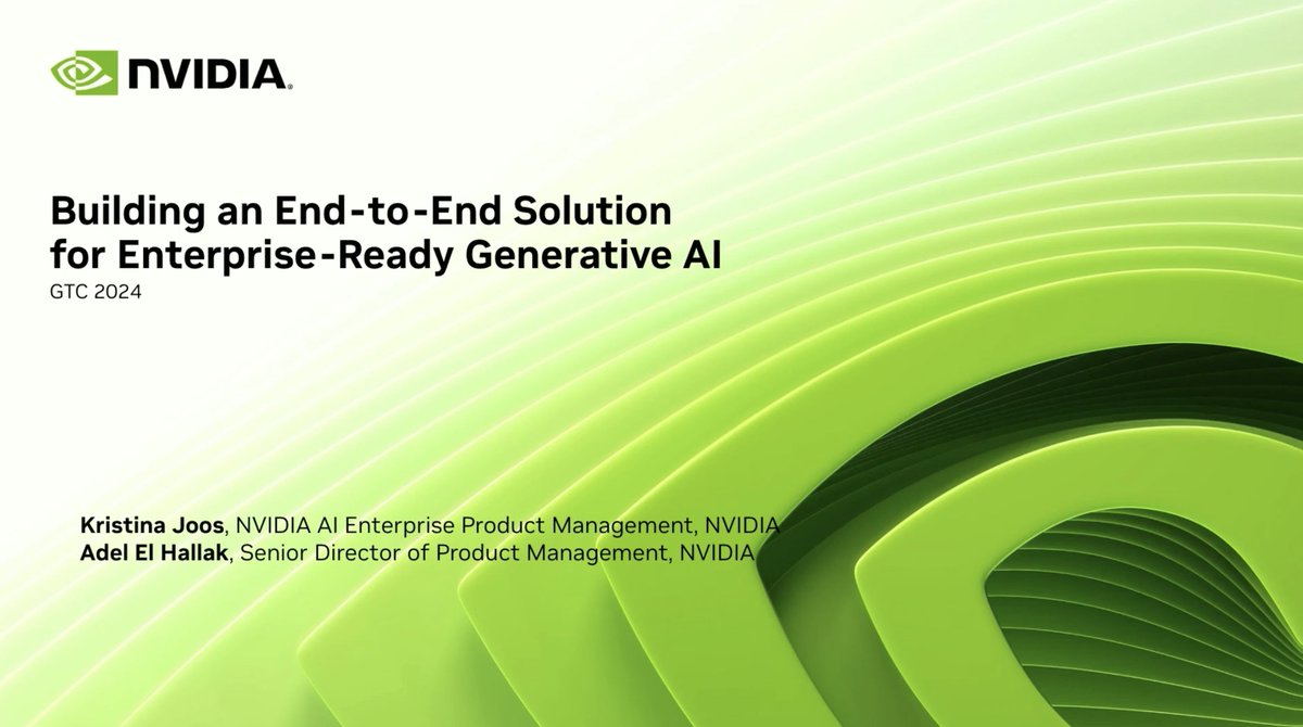NVIDIAAI's tweet photo. ICYMI: Learn how NVIDIA AI Enterprise is enabling businesses to streamline #generativeAI development, accelerate large language model inference, and enhance security and manageability.
Rewatch the #GTC2 session to learn how. https://t.co/4Wds6ONhsp https://t.co/VW6yejbrKR