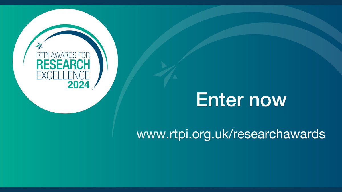 Entries are now open for the 2024 RTPI Awards for Research Excellence, which recognise and promote high quality, impactful spatial planning research. The Academic Award is reinstated for this year. Learn more: rtpi.org.uk/researchawards #RTPIResearchAwards