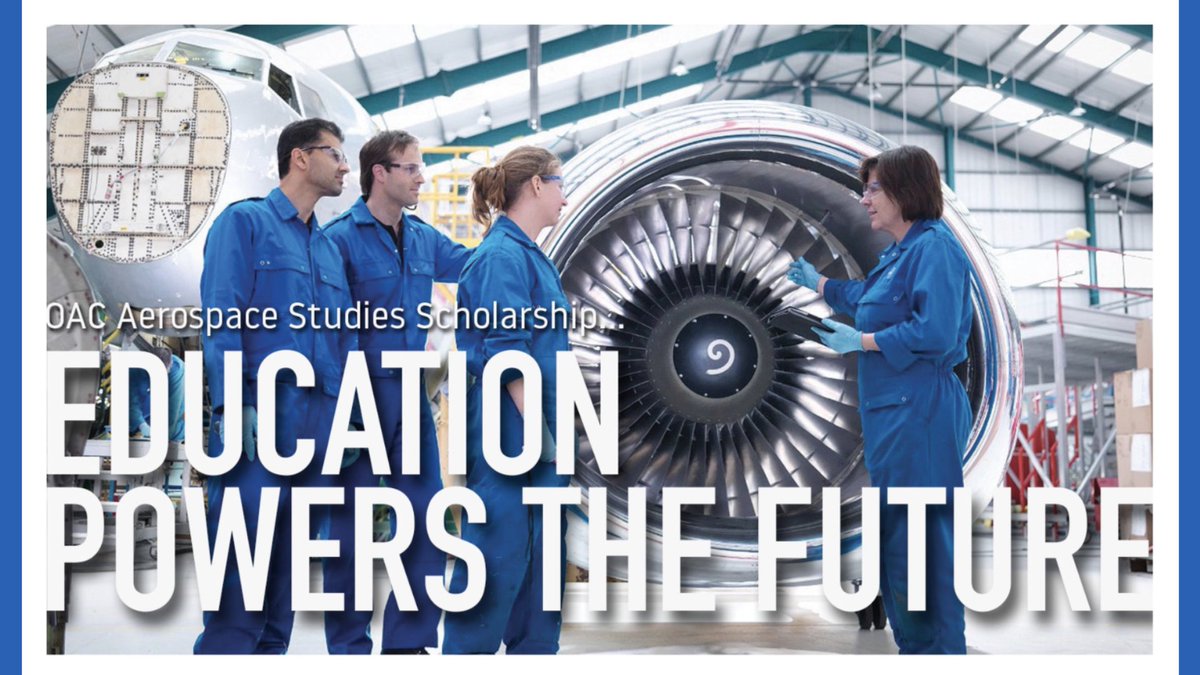 Applications are open for the OAC Scholarships for aerospace studies! @the_oac is offering five $2,500 CAD scholarships for 2024-2025. Students going into and enrolled in post-secondary aerospace programs in Ontario can apply. Learn more: bit.ly/3VzbcXF