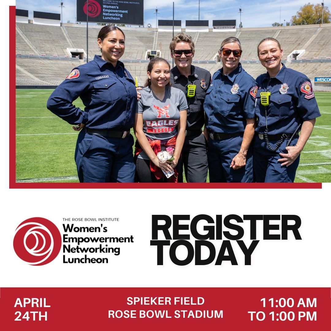 Join us at the Rose Bowl Institute's Women's Empowerment Networking Luncheon on April 24th. Experience a program highlighting female leadership, confidence, & character, aimed at helping you reach your full potential! Sign up now to engage with inspiring female leaders-🔗 in bio!