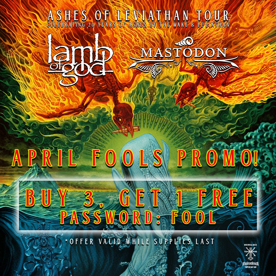 Lamb of God & Mastodon w/ special guests Kerry King & Malevolence brings the Ashes of Leviathan Tour to Florida! For a limited-time only, buy 3 tickets, get 1 free from Tues. April 2-Sun., April 14 at 11:59pm. (PW: FOOL) Tues. 7/23 | @dailysplace Wed. 7/24 | @OrlandoAmpVenue