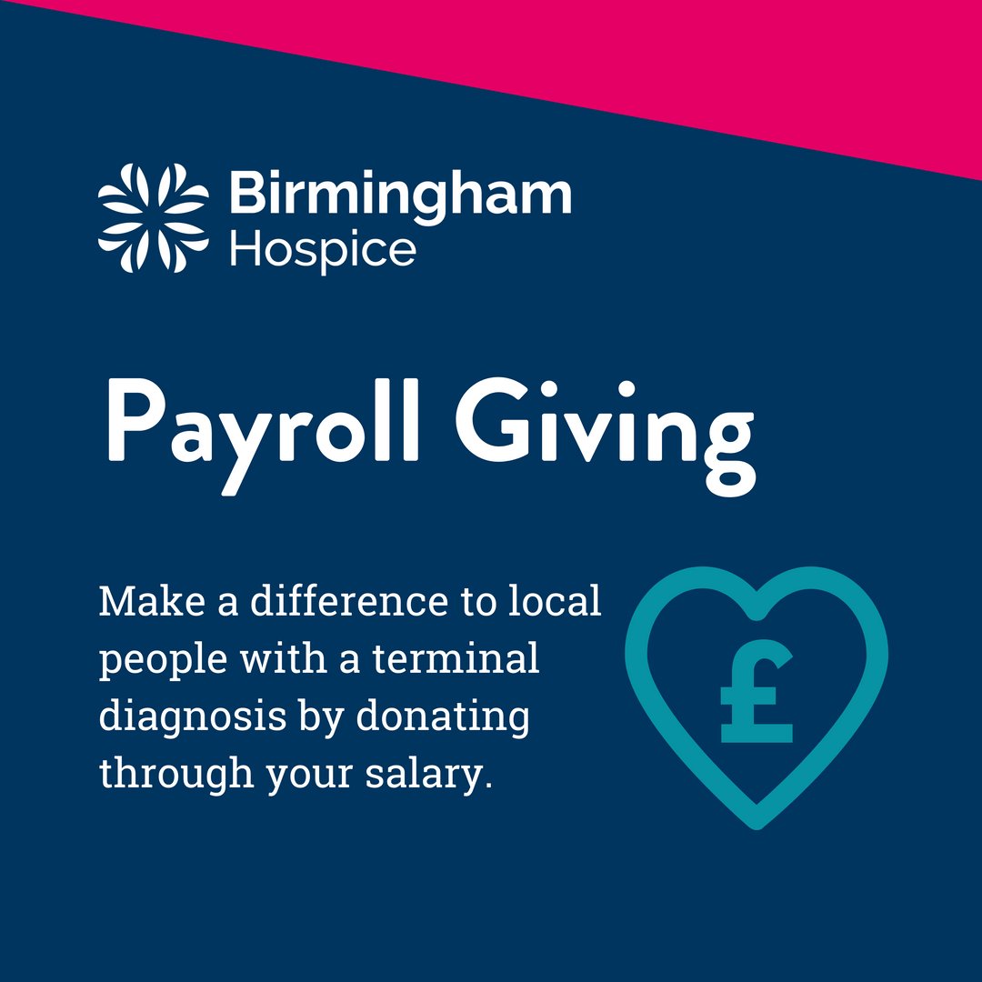 Payroll Giving is a convenient, tax-efficient way for you to support Birmingham Hospice through your salary. Get in touch with the team at fundraise@birminghamhospice.org.uk to get started, or visit our website 👉 bit.ly/43HyH2S