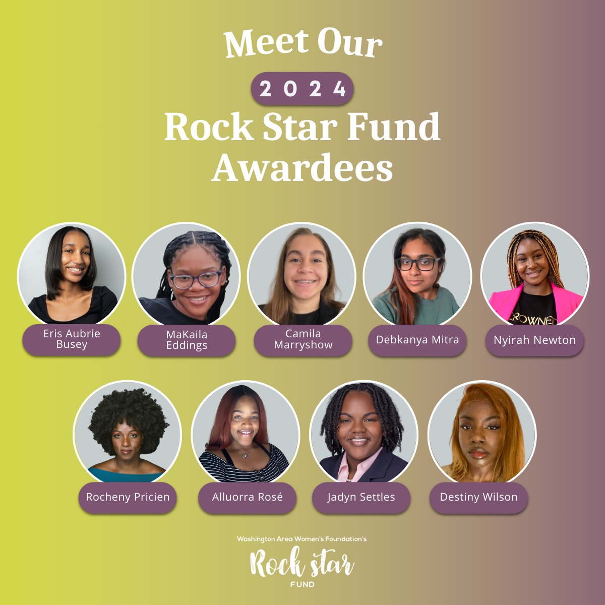 Meet the recipients of our 2024 Rock Star Fund!⁠ With their own unique vision and community-change project, these #RockStars will each inspire and make a meaningful difference in the lives of young women and girls in our region.⁠ 👉 Learn more: thewomensfoundation.org/2024/meet-our-… #DC