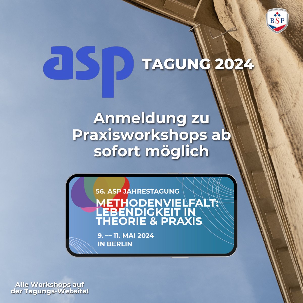 BSPBusiness&LawSchool (@bspbusinesslaw) on Twitter photo ‼️ Anmeldungen zu den Praxisworkshops im Rahmen der asp-Tagung 2024 sind ab sofort möglich! Zuvor bedarf es einer verbindlichen Anmeldung zur Haupttagung. Wir freuen uns darauf, Sie vom 9. bis 11. Mai an der BSP begrüßen zu können! ➡️ asp-tagung.de/praxisworkshop/. <a href="/asp_sportpsycho/">Arbeitsgemeinschaft für Sportpsychologie e.V.(asp)</a> ‼️ Anmeldungen zu den Praxisworkshops im Rahmen der asp-Tagung 2024 sind ab sofort möglich! Zuvor bedarf es einer verbindlichen Anmeldung zur Haupttagung. Wir freuen uns darauf, Sie vom 9. bis 11. Mai an der BSP begrüßen zu können! ➡️ asp-tagung.de/praxisworkshop/. <a href="/asp_sportpsycho/">Arbeitsgemeinschaft für Sportpsychologie e.V.(asp)</a>