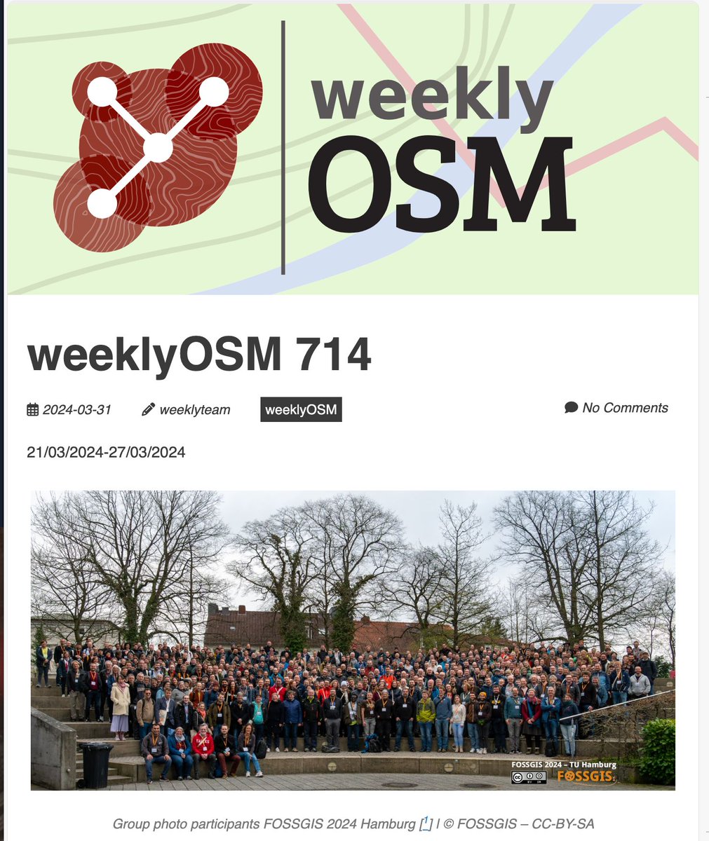 ...and there's so much more in the WeeklyOSM 714 including: more user diaries, event listings, software news, releases, and the always useful 'did you know ...' section. Check it out! buff.ly/4afRwg3