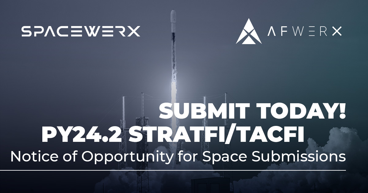 ⏳ Time is running out! Submit for the PY24.2 STRATFI/TACFI Notice of Opportunity for Space by Apr. 12 at noon ET: ow.ly/Bg5950R56hV Join the STRATFI/TACFI Ventures teams during this Thursday’s Ask Me Anything (AMA) Webinar at 1pm ET: ow.ly/Hg2R50R56hW