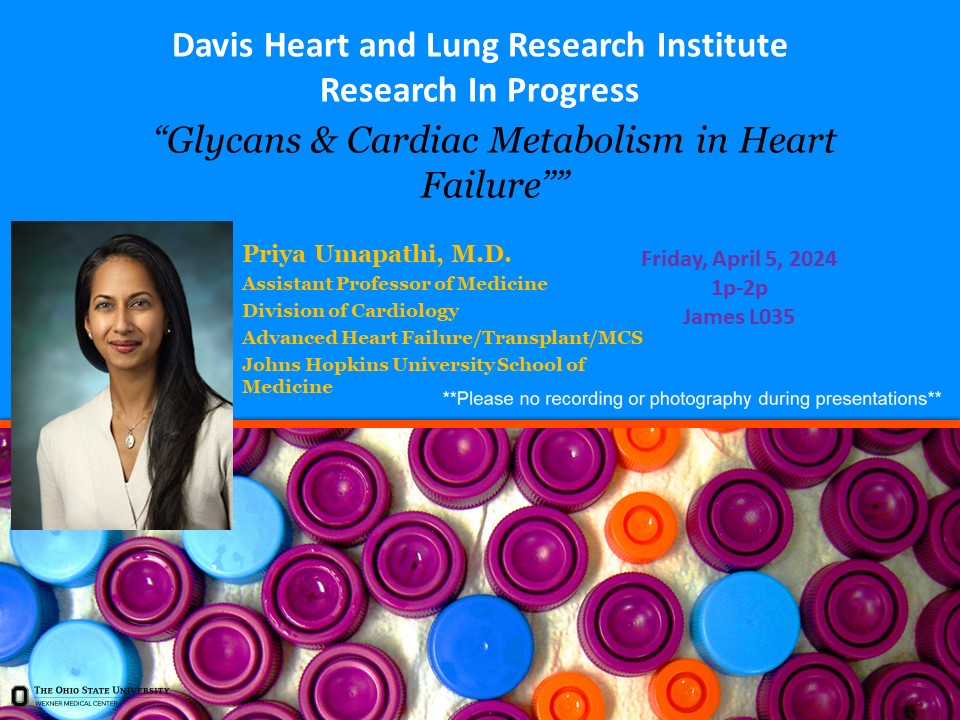 Join #DHLRI on Friday, April 5, 2024 at 1pm in L035 James for Research in Progress with @priyaumapathi @OhioStateMed @OSUWexMed