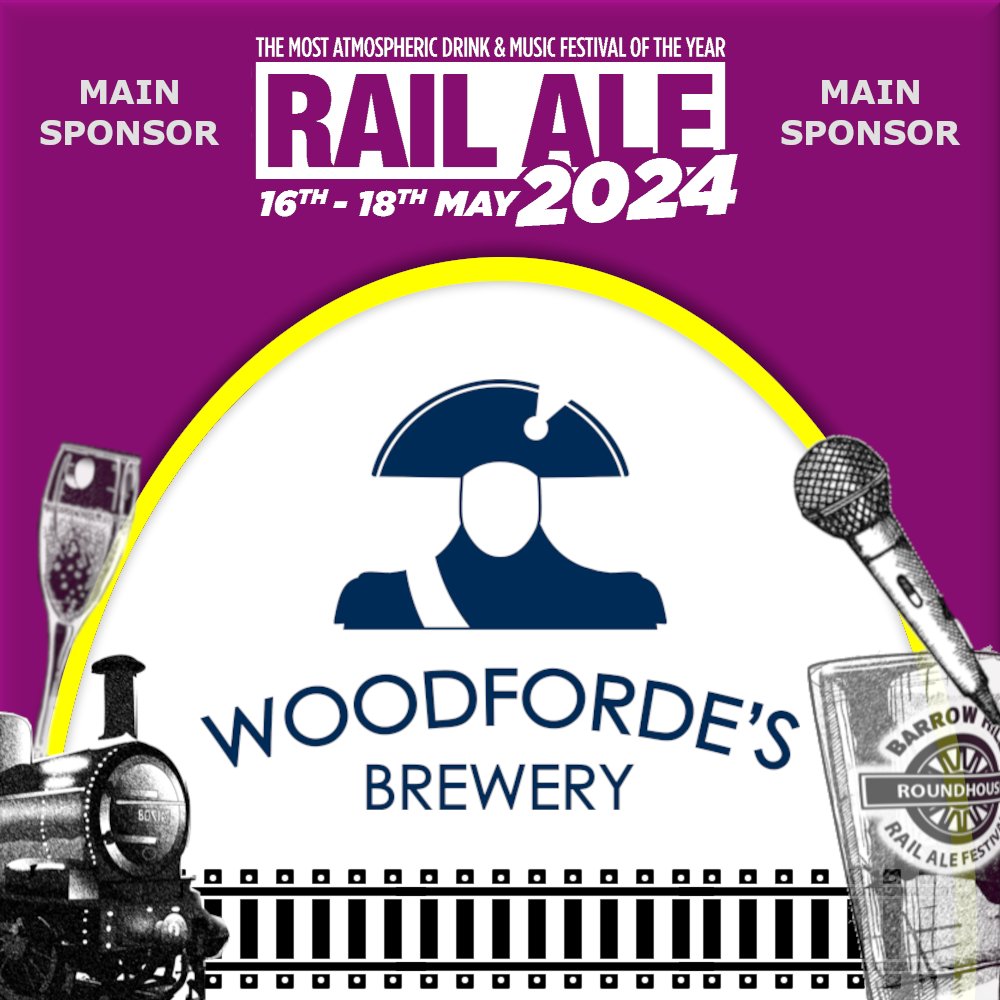 We're excited to be this years main event sponsor for @RailAleFestival  held in Barrow Hill's historic Roundhouse! With an expanded range of beers, cider, gins, wines and tasty food it's set to be a wild ride.