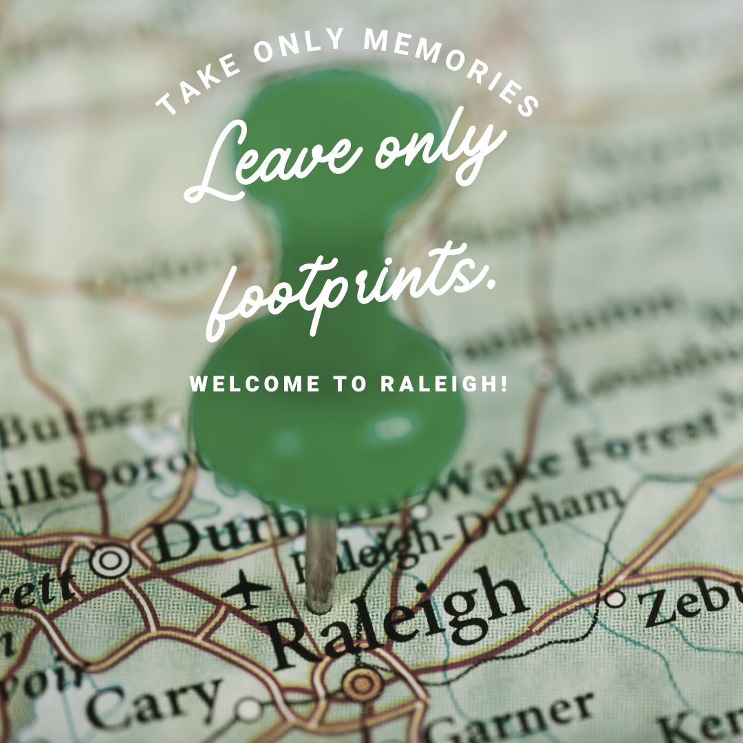 Take Only Memories, Leave Only Footprints.  👣 Plan your spring or summer getaway in #Raleigh and create unforgettable moments with us. Book your stay today! 🌷🌞 #RaleighRetreat #MemoriesMadeHere