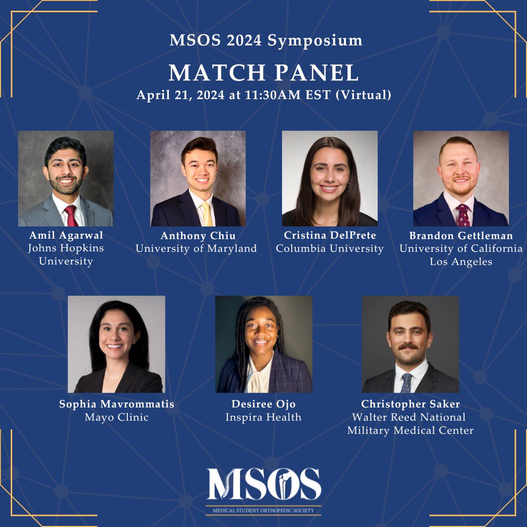 We are very excited to announce our“Tips to Match” panel at the 2024 MSOS Research Symposium!! Our amazing panelists are ready to answer all of your questions about research years, away rotations, matching without a home program, reapplying, and more! 

Register here: