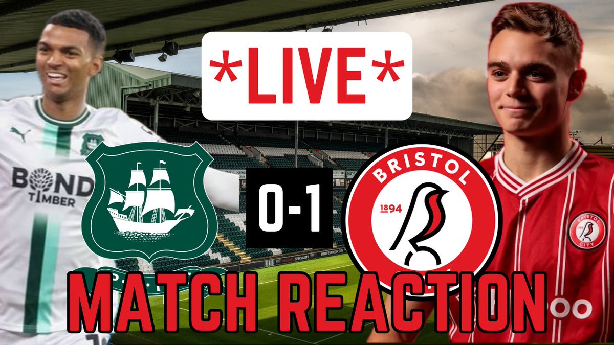 ‼️LIVE AT 5:30 ⏰ LIVE PLYMOUTH 0-1 BRISTOL CITY | MATCH REACTION 🟥⬜️ City made it back-to-back wins, and sealed Ian Foster's fate as Argyle manager in the process! 👉 youtube.com/live/0upNGpjx5… #BristolCity #PAFC