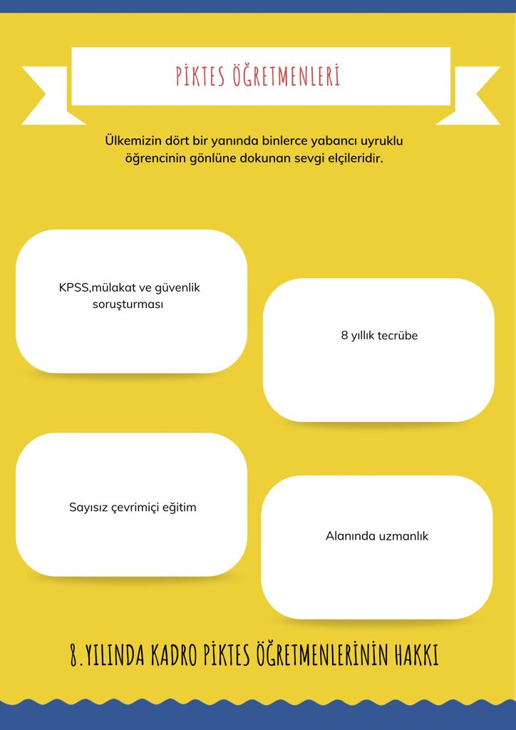 Sayın Genel Başkan <a href="/eczozgurozel/">Özgür Özel</a>,

Kpss+mülakat+güvenlik soruşturması ile görevlerine başlayan,8 yıldır görev yapan Piktes öğretmenlerinin, kadro mücadelesinde hem sizin hem partinizin desteğini görmekten mutluluk duyarız. Arz ederiz. 

<a href="/fethigurer/">Ömer Fethi Gürer</a>
<a href="/yildirimkaya40/">Yıldırım Kaya</a> 
<a href="/gulizaremecan/">Emine Gülizar Emecan</a>