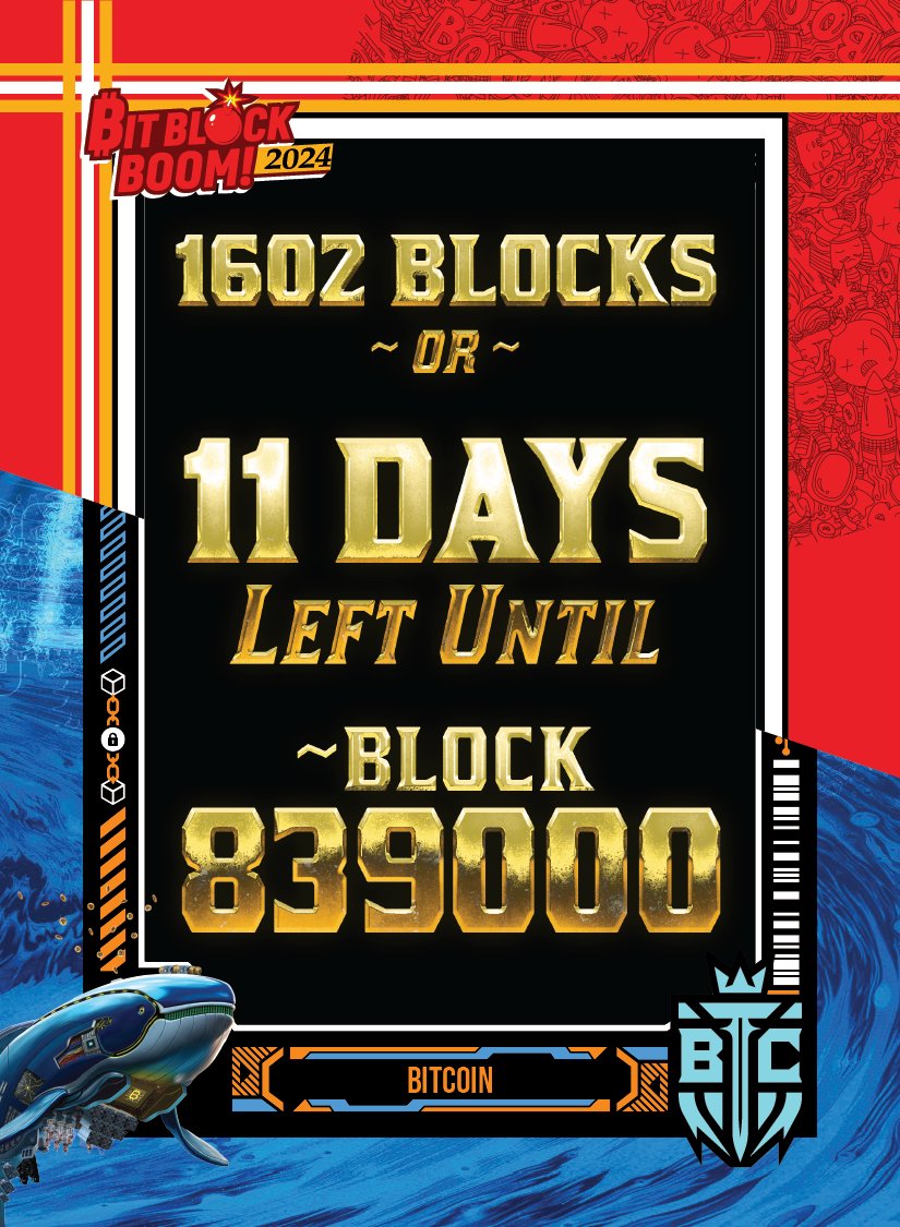 🚀 ONLY 11 DAYS LEFT! 🚀
until we debut 2 new series at:
💥 @bitblockboom! 💥

1602 blocks left! Did you know that the first organized stock exchange was founded in Amsterdam in 1602?

Looking to exchange *your* cards? Check out our Telegram group!
t.me/bitcointrading…