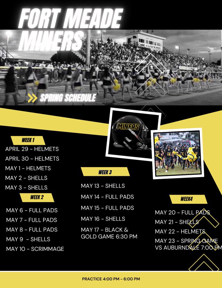Fort Meade Football (@fmminerfootball) on Twitter photo Under a month away🟡⛏️⚫️ Under a month away🟡⛏️⚫️