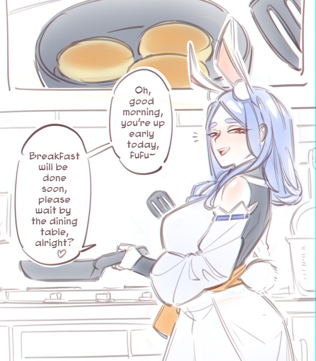 Yorunys's tweet photo. Breakfast 🥞 

#pekomama https://t.co/VRZopxF9ik