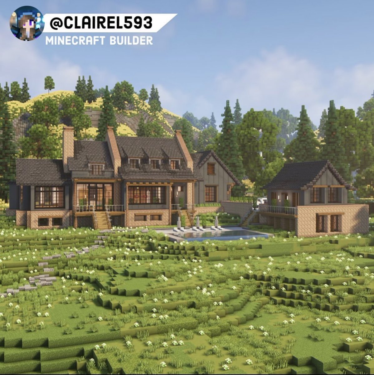 English Estate built by @clairel593 @paintergigi @waspycraft #minecraft建築コミュ #MinecraftServer #minecraftbuilds #Minecraft