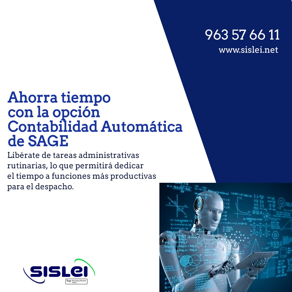 Olvídate de las tediosas tareas manuales y permite que #Sage se encargue de todo por ti. 🤖 Desde la captura de datos hasta la generación de informes, Sage automatiza el proceso contable, ahorrándote tiempo y reduciendo errores. 🕒
