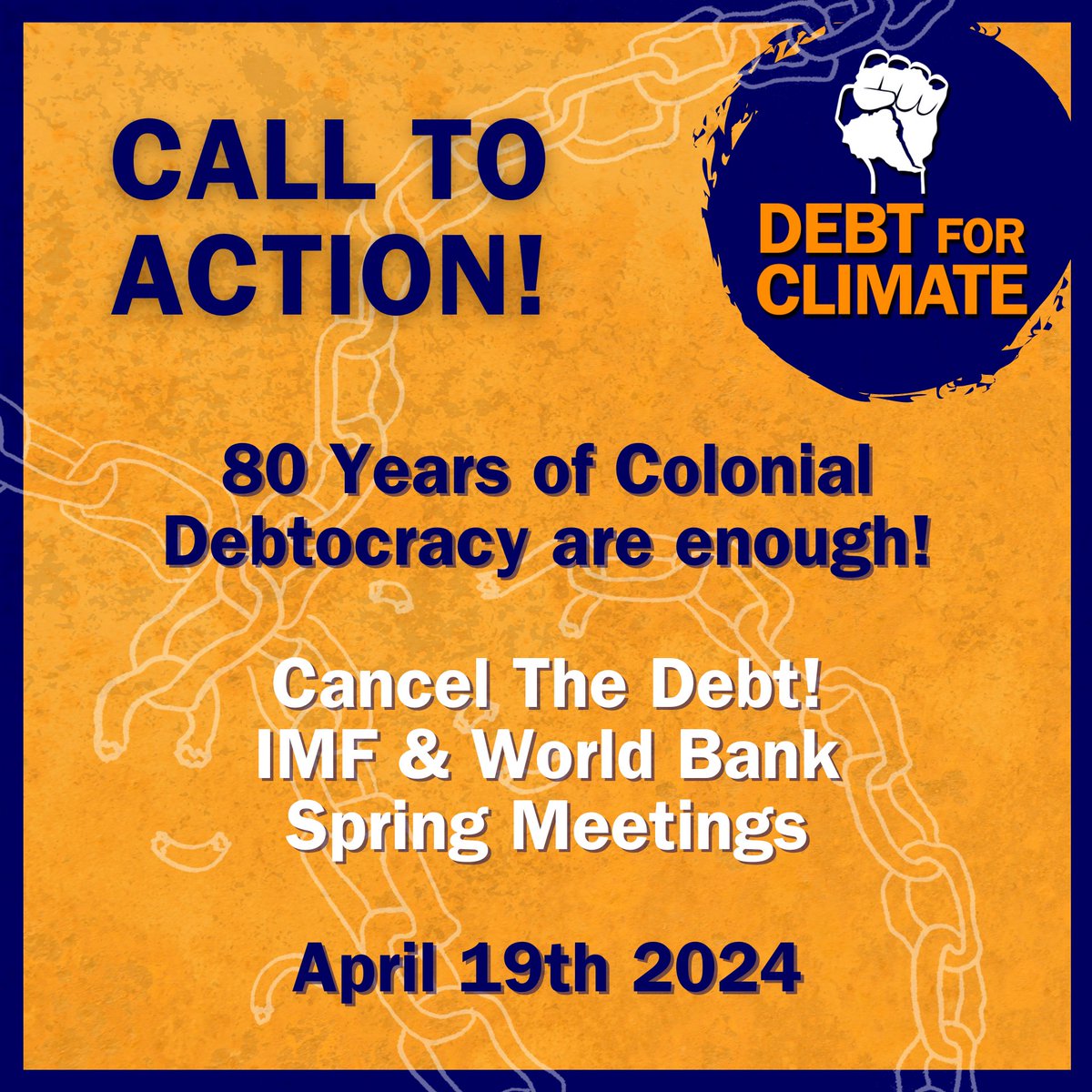 🧵1/7

🔊Call to Action🔊
⛔80 years of colonial debt is enough!🔥#CancelTheDebt
🎯IMF & World Bank Spring Meetings on April 19, 2024
#80YearsAreEnough #CancelTheDebt