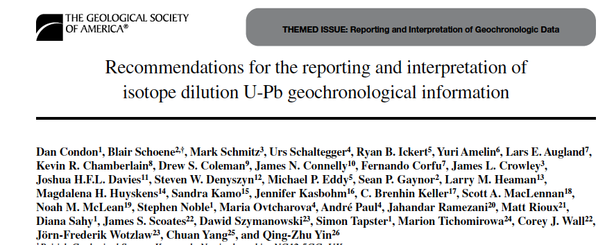 Geochronologists, watch out for our new U-Pb community best-practices paper in GSA Bulletin @earthtime4567 @GSAgeochron . A long effort came to its end! Here is the link: pubs.geoscienceworld.org/gsa/gsabulleti…