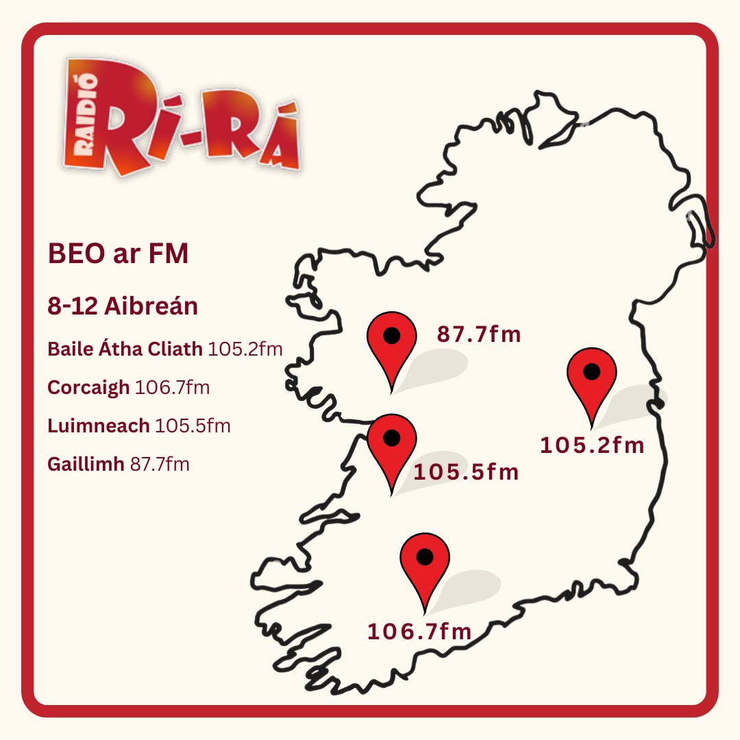 Beidh Raidió Rí-Rá ar FM arís an tseachtain seo chugainn!🥳📻 Beimid beo ar FM timpeall na tíre ón 8-12 Aibreán le cabhrú le lucht na hArdteiste ullmhú don scrúdú Gaeilge. Beidh aoínna speisialta againn agus duaiseanna le buachaint. Bígí linn! #rrrfm #raidiórírá #gaeilge