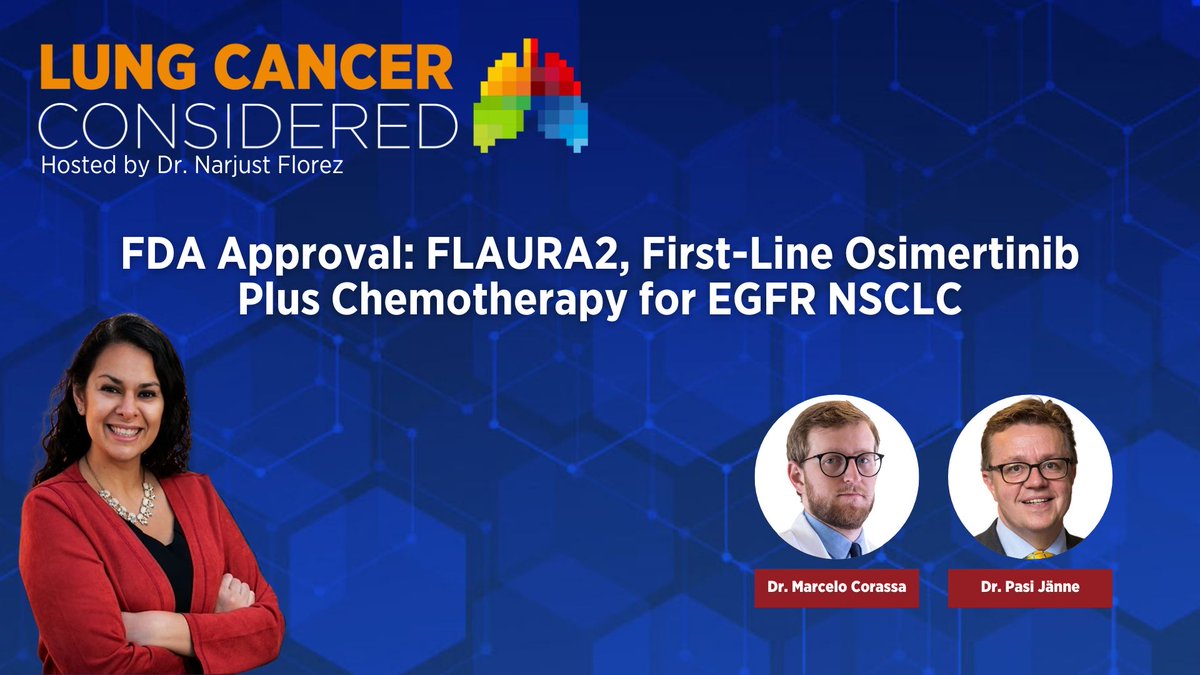 IASLC (@iaslc) on Twitter photo In this #LungCancerConsidered episode, host <a href="/NarjustFlorezMD/">Narjust Florez, MD, FASCO</a> leads a discussion on the FLAURA2 study & changes in the 1st line treatment of EGFR #NSCLC w/guests Drs. Pasi Jänne & Marcelo Corassa. FLAURA2 was 1st presented during #WCLC23 by Dr. Jänne. bit.ly/FLAURA2FDA24 #LCSM In this #LungCancerConsidered episode, host <a href="/NarjustFlorezMD/">Narjust Florez, MD, FASCO</a> leads a discussion on the FLAURA2 study & changes in the 1st line treatment of EGFR #NSCLC w/guests Drs. Pasi Jänne & Marcelo Corassa. FLAURA2 was 1st presented during #WCLC23 by Dr. Jänne. bit.ly/FLAURA2FDA24 #LCSM