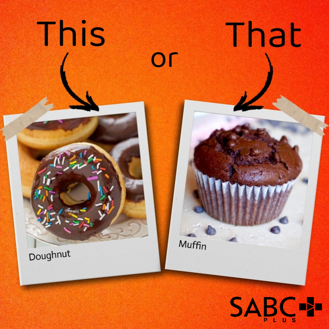 SABCPlus's tweet photo. Let's make today sweet with #ChooseTuesday!
Doughnut or Muffin https://t.co/kcLy3IperL