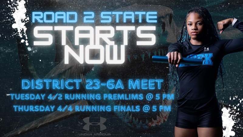 SharkTrackSCHS's tweet photo. 🚨District Championships continue today at Crump Stadium
🚨High Jump is at 3:30
🚨Running event prelims are at 5pm https://t.co/iPm2qBG7iv