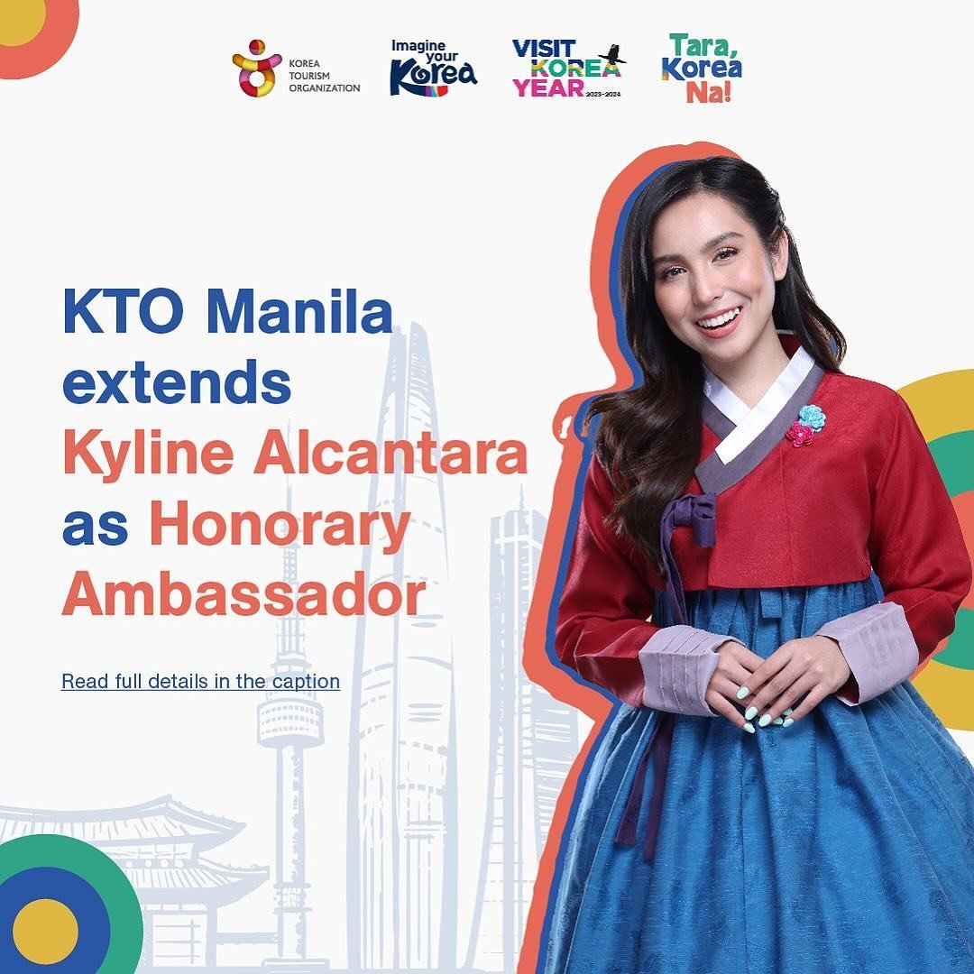KapusoBuzz's tweet photo. LOOK | La Nueva Kontrabida #KylineAlcantara is reappointed as the Honorary Ambassador for Korean Tourism in the Philippines by the Korea Tourism Organization (KTO) Manila office. 

Congrats, Kyline!
#KapusoBuzz 
#KapusoForever https://t.co/64bnKLHDkH