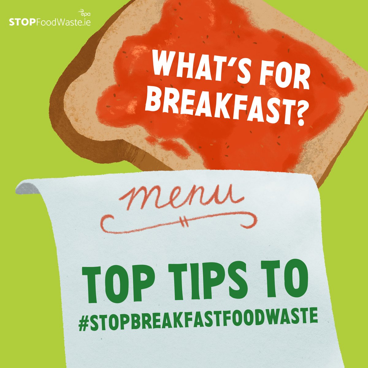 When do you think about breakfast? When you wake up? The night before? When you’re in the supermarket aisle staring at the cereals? Making even a small plan for breakfast can help you feel more organised and help to #StopBreakfastFoodWaste. Check out: stopfoodwaste.ie/shopping-and-s…