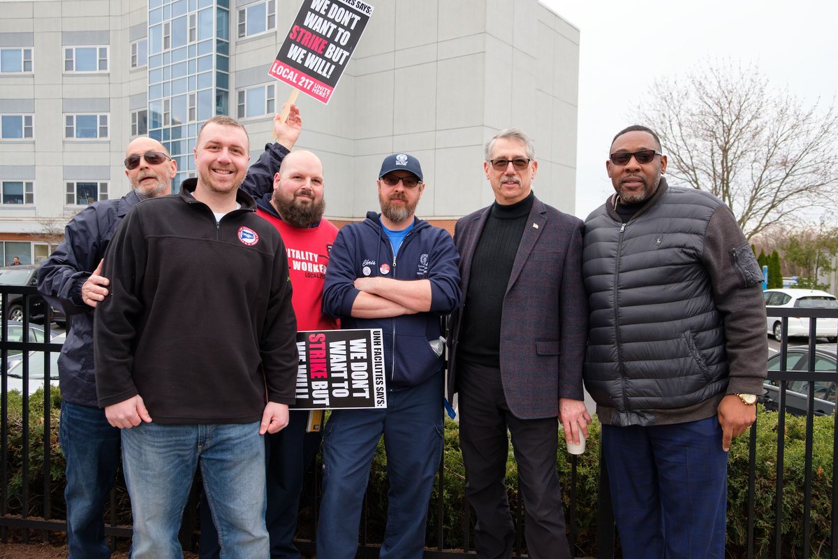 We don’t want to strike, but we will! Great to see everyone out at the action today including our union siblings, local reps and community leaders!!! ✊ ✊ Union busting is disgusting - UNH facilities workers need job security NOW and if we don’t get it? SHUT IT DOWN🔥 🔥 🔥